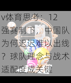 v体育思考：12强赛制下，中国队为何迟迟难以出线？球队理念与战术适配度成关键